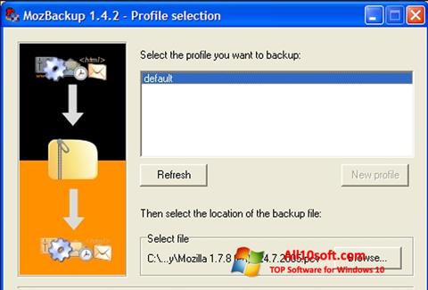 Screenshot MozBackup untuk Windows 10