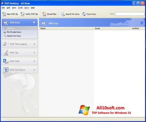 Screenshot PGP Desktop untuk Windows 10