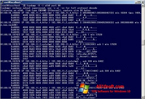 Screenshot TCPDUMP untuk Windows 10
