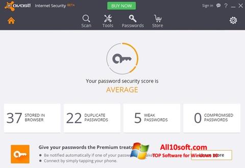 Screenshot Avast Internet Security untuk Windows 10