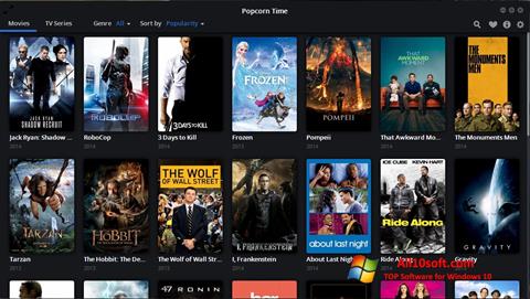 Screenshot Popcorn Time untuk Windows 10
