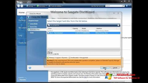 Screenshot Seagate DiscWizard untuk Windows 10