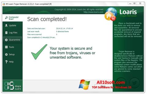 Screenshot Trojan Remover untuk Windows 10