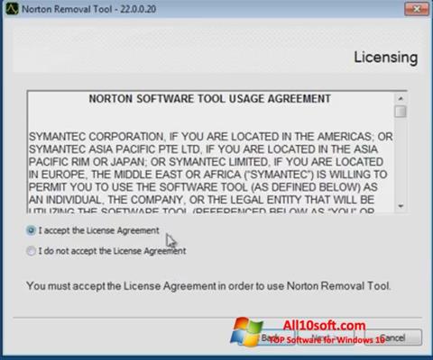 Screenshot Norton Removal Tool untuk Windows 10