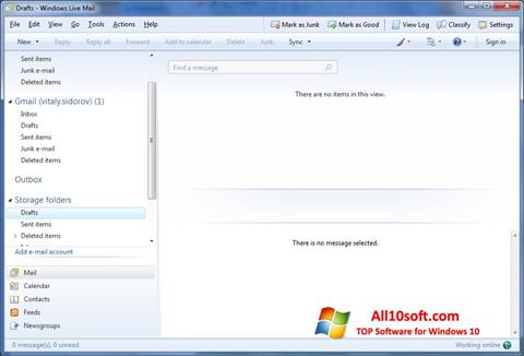 Screenshot Windows Live Mail untuk Windows 10