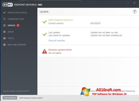 Screenshot ESET Endpoint Antivirus untuk Windows 10