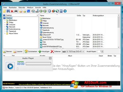 Screenshot CDBurnerXP untuk Windows 10