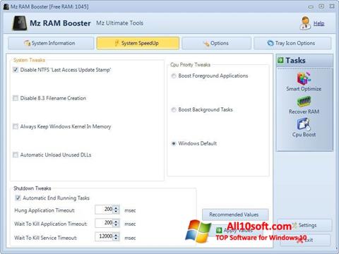 Screenshot Mz RAM Booster untuk Windows 10