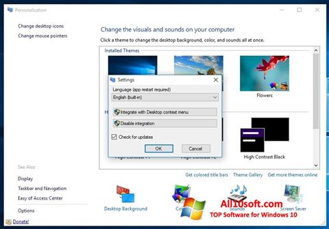 Screenshot Personalization Panel untuk Windows 10