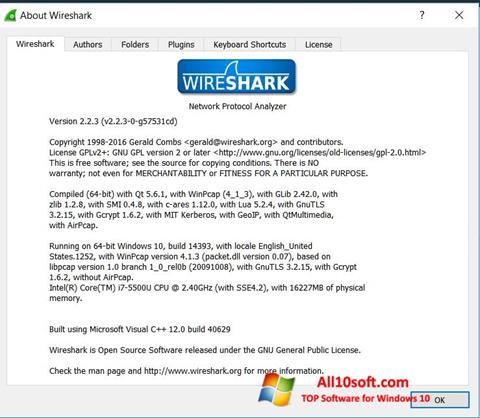 Screenshot Wireshark untuk Windows 10