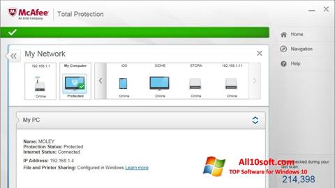 Screenshot McAfee Total Protection untuk Windows 10