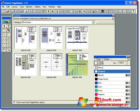 Screenshot Adobe PageMaker untuk Windows 10