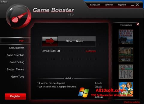 Screenshot Game Booster untuk Windows 10