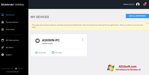 Screenshot Bitdefender untuk Windows 10