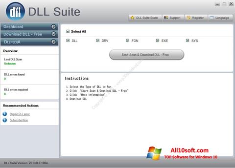 Screenshot DLL Suite untuk Windows 10
