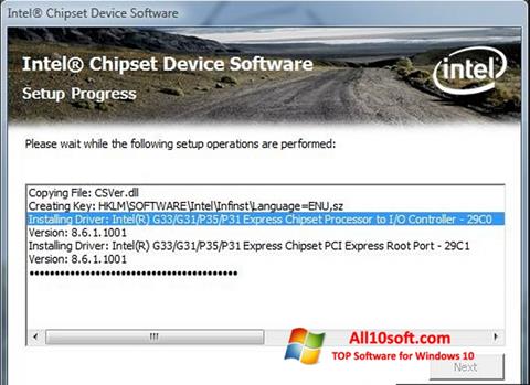 Screenshot Intel Chipset Device Software untuk Windows 10