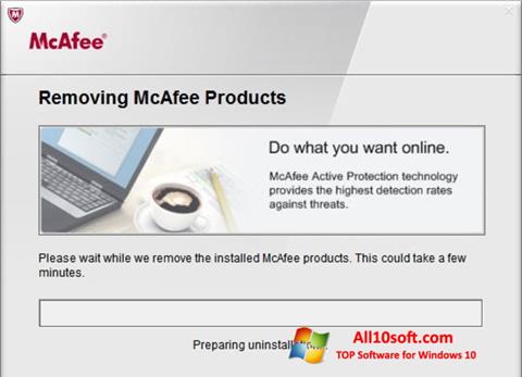 Screenshot McAfee Consumer Product Removal Tool untuk Windows 10