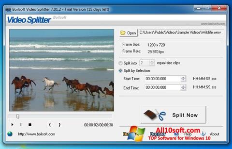 Screenshot Boilsoft Video Splitter untuk Windows 10