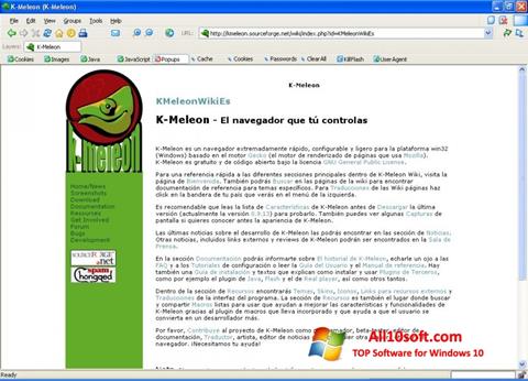Screenshot K-Meleon untuk Windows 10
